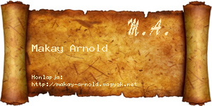 Makay Arnold névjegykártya